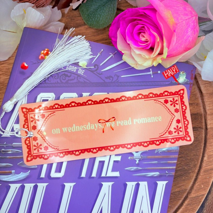 On Wednesdays We Read Romance Metal Bookmark - Awfullynerdy.co