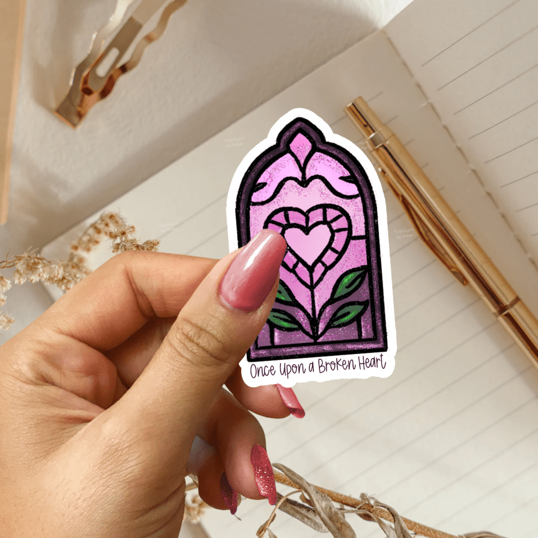 Once Upon a Broken Heart Stained Glass Window Sticker - Awfullynerdy.co