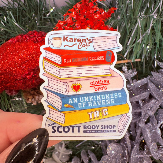 One Tree Hill Book Stack Sticker - Clear Finish - Awfullynerdy.co
