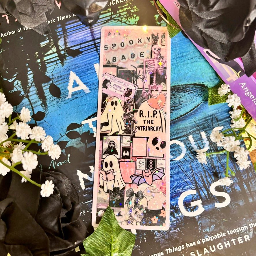 Pink Collage Spooky Season Bookmark - Awfullynerdy.co
