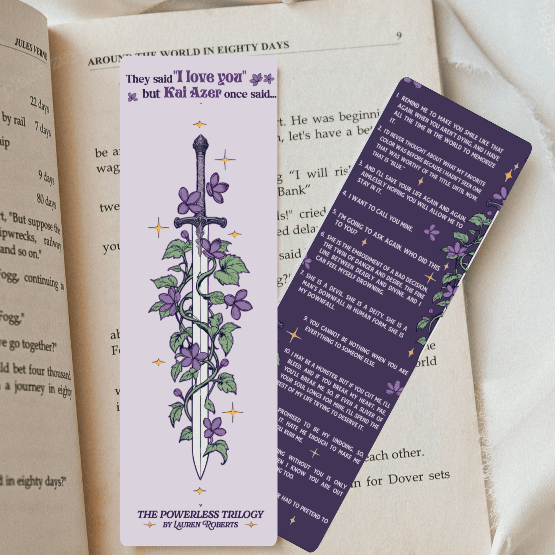 Powerless Kai Quotes inspired Dual - Sided Cardstock Bookmark - Awfullynerdy.co
