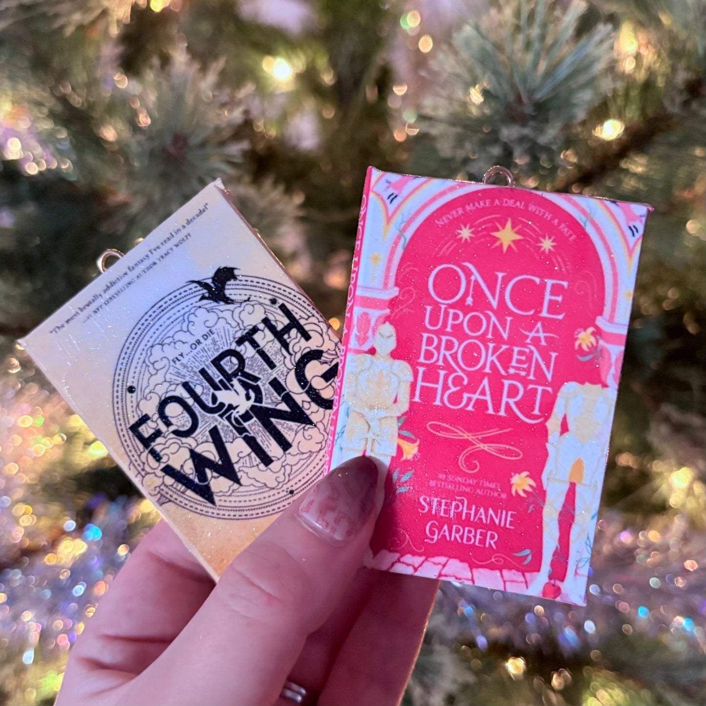 PRE - ORDER Handmade Book Ornament – Sparkle Finish Bookish Christmas Decor - Awfullynerdy.co