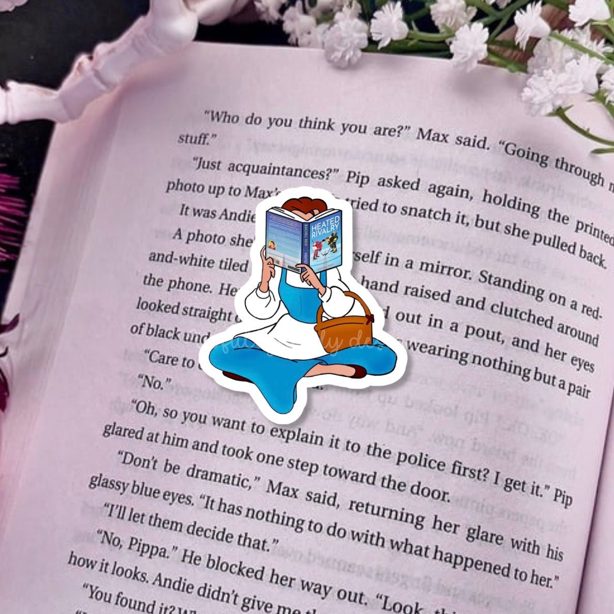 Princess Reading Heated Rivalry Laminated Sticker - Awfullynerdy.co