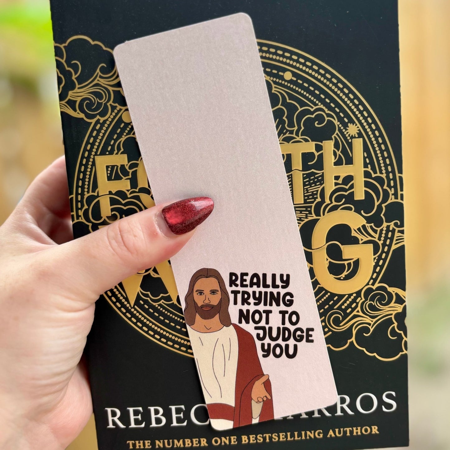 Really Trying Not to Judge You Smut Cardstock Bookmark - Pearl Matte Finish - Dual Sided - Awfullynerdy.co