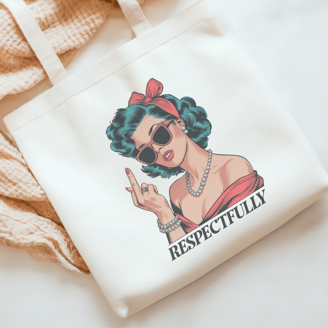 Respectfully Sublimated Canvas Tote Bag - Awfullynerdy.co