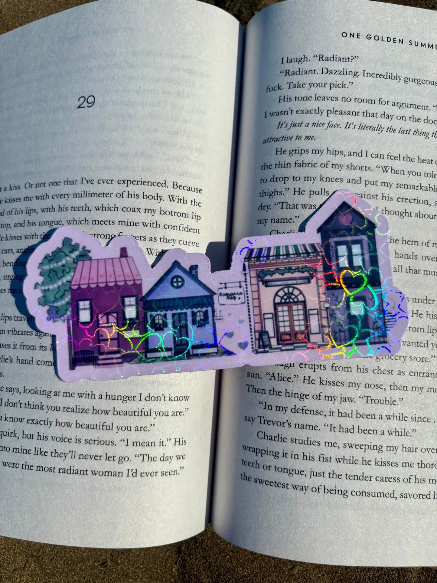 Romance Book Lane Heart Laminate Bookmark - Awfullynerdy.co