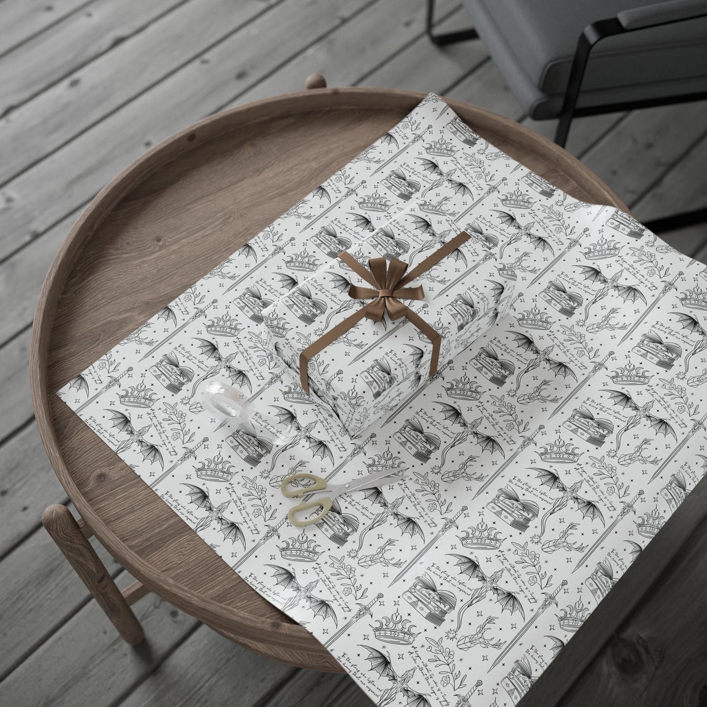 Romantasy Gift Wrapping Paper, Perfect for Birthdays, Holidays, Special Occasions, Artistic Gift Wrap, Unique Present Decor - Awfullynerdy.co