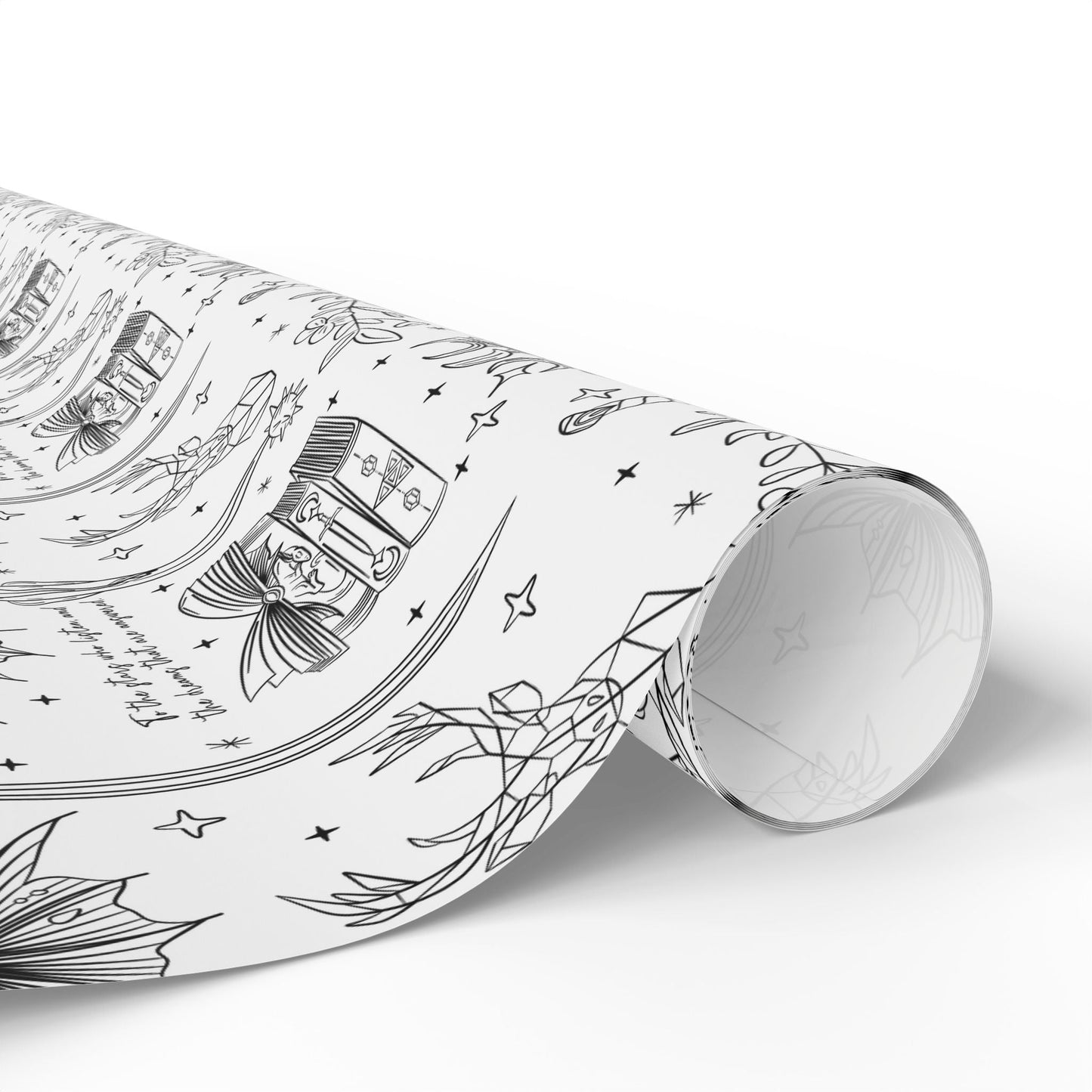 Romantasy Gift Wrapping Paper, Perfect for Birthdays, Holidays, Special Occasions, Artistic Gift Wrap, Unique Present Decor - Awfullynerdy.co