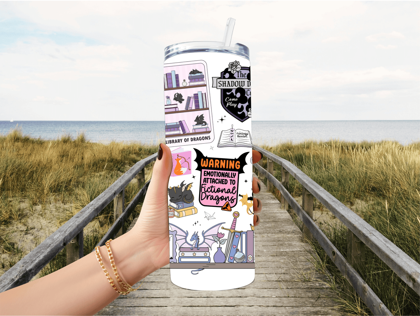Romantasy Inspired Collage 20 oz Insulated Tumbler - Awfullynerdy.co