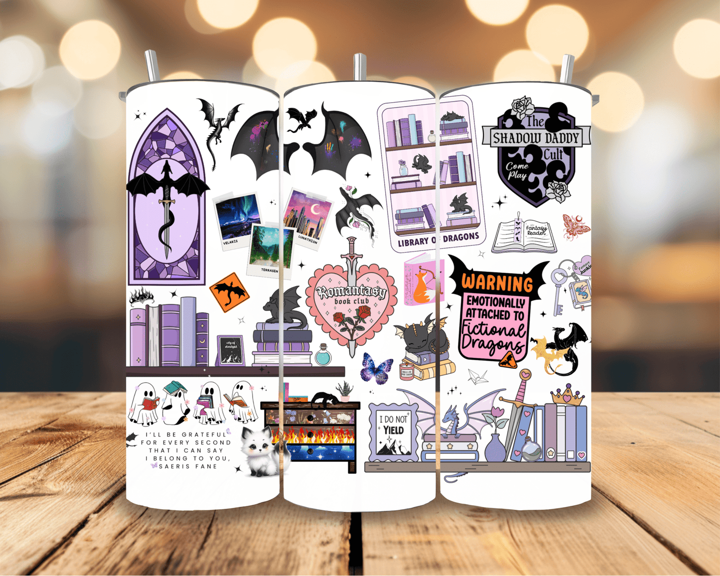 Romantasy Inspired Collage 20 oz Insulated Tumbler - Awfullynerdy.co