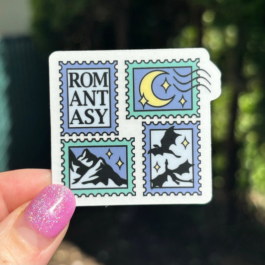 Romantasy Stamps Clear Matte Sticker - Awfullynerdy.co