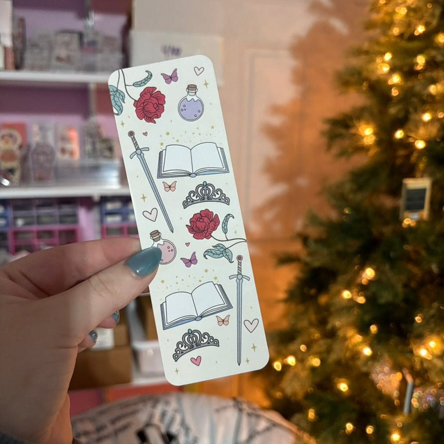 Romantasy Symbols Dual - Sided Cardstock Bookmark - Awfullynerdy.co