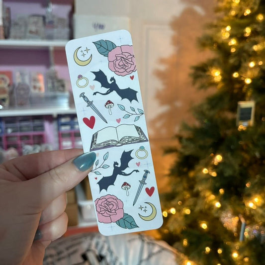 Romantasy Symbols Dual - Sided Cardstock Bookmark - Awfullynerdy.co