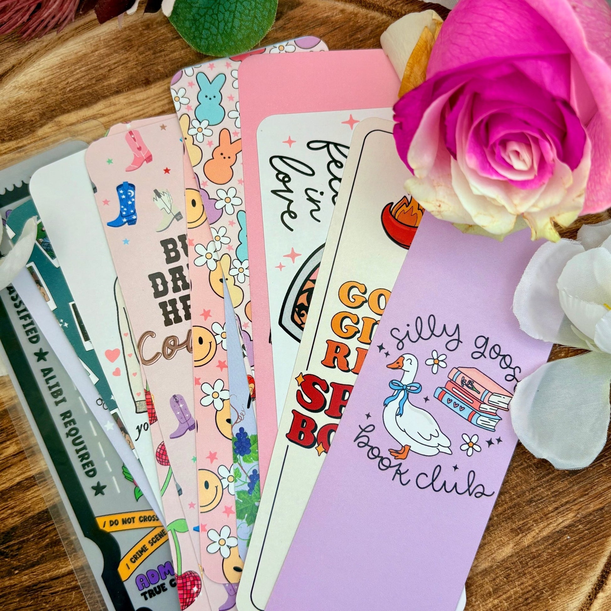 Silly Goose Book Club Dual - Sided Cardstock Bookmark - Awfullynerdy.co