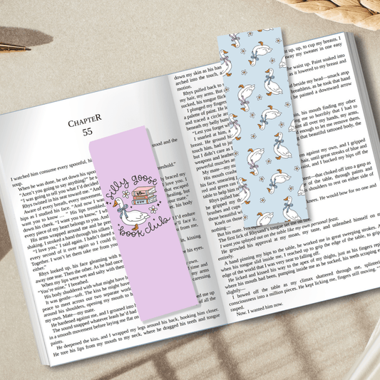 Silly Goose Book Club Dual - Sided Cardstock Bookmark - Awfullynerdy.co