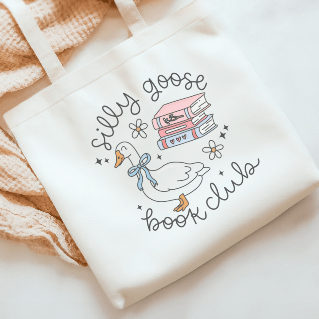 Silly Goose Book Club Sublimated Canvas Tote Bag - Awfullynerdy.co