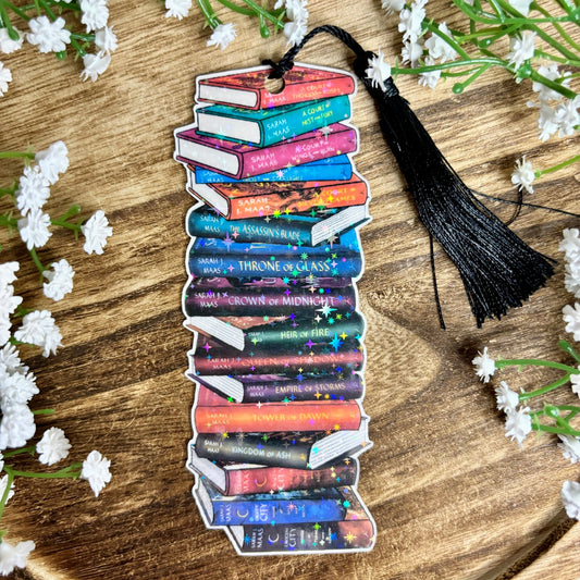 SJM Books Bookstack Cardstock Bookmark - Awfullynerdy.co