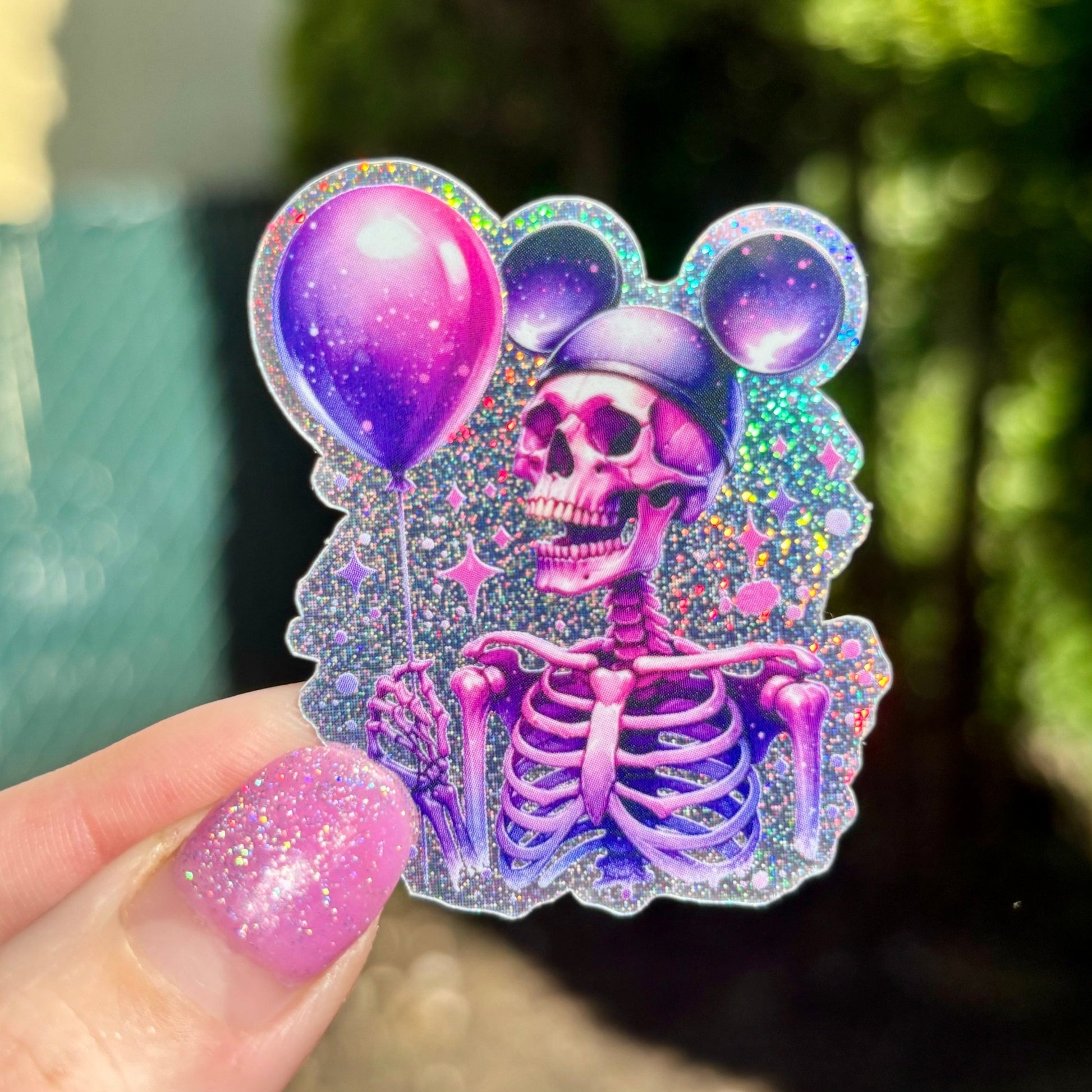 Skeleton with Balloon Sticker - Awfullynerdy.co