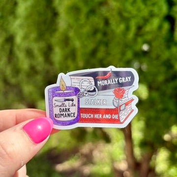 Smells Like Dark Romance Books Crushed Glitter Sticker - Awfullynerdy.co