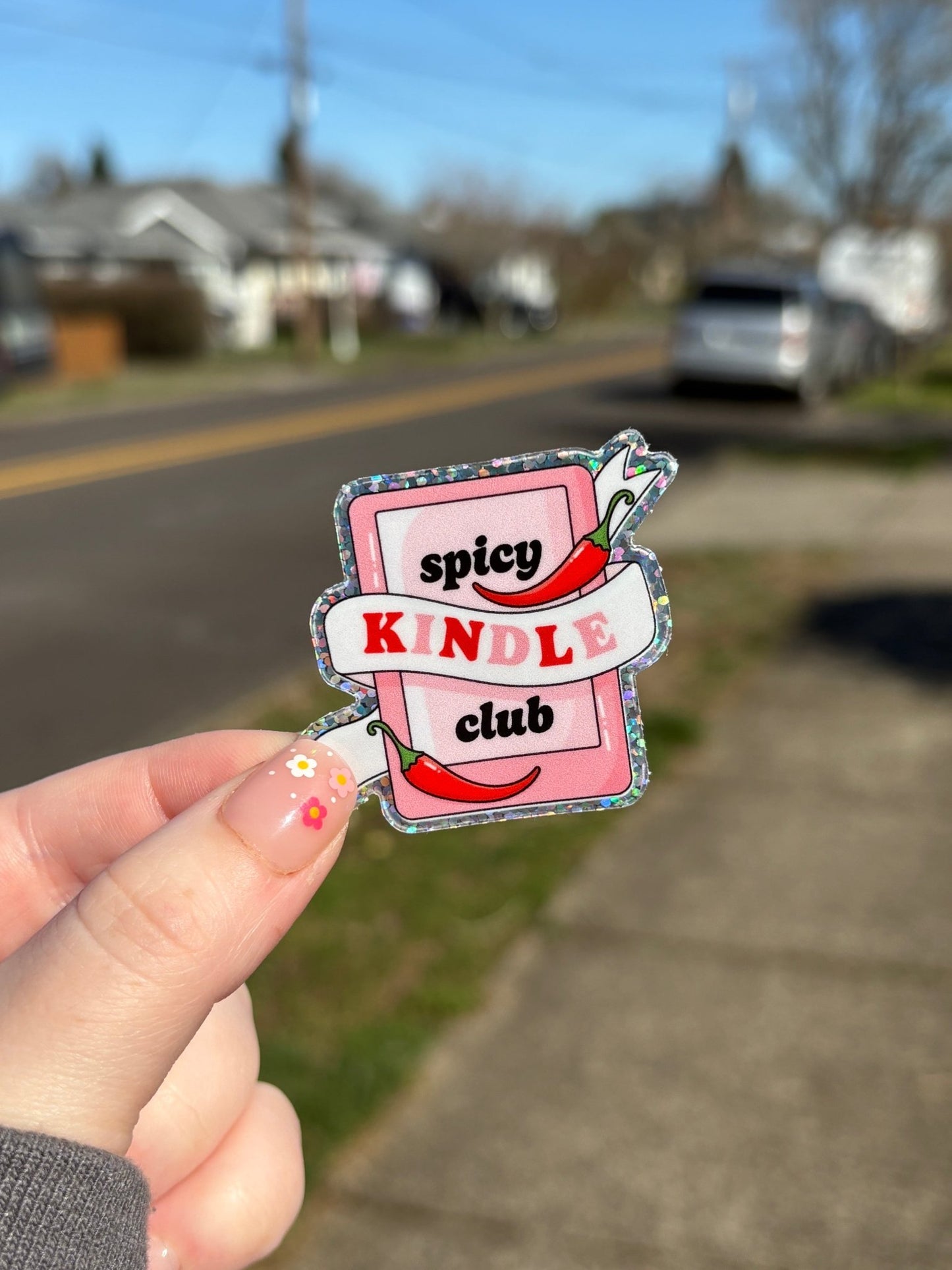 Spicy Kindle Glitter Sticker - Awfullynerdy.co