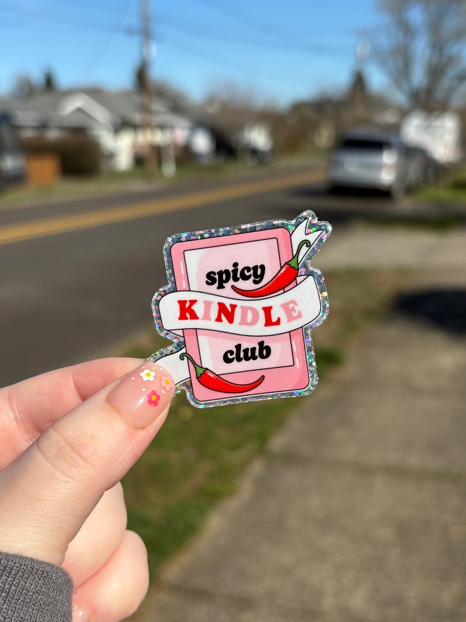 Spicy Kindle Glitter Sticker - Awfullynerdy.co