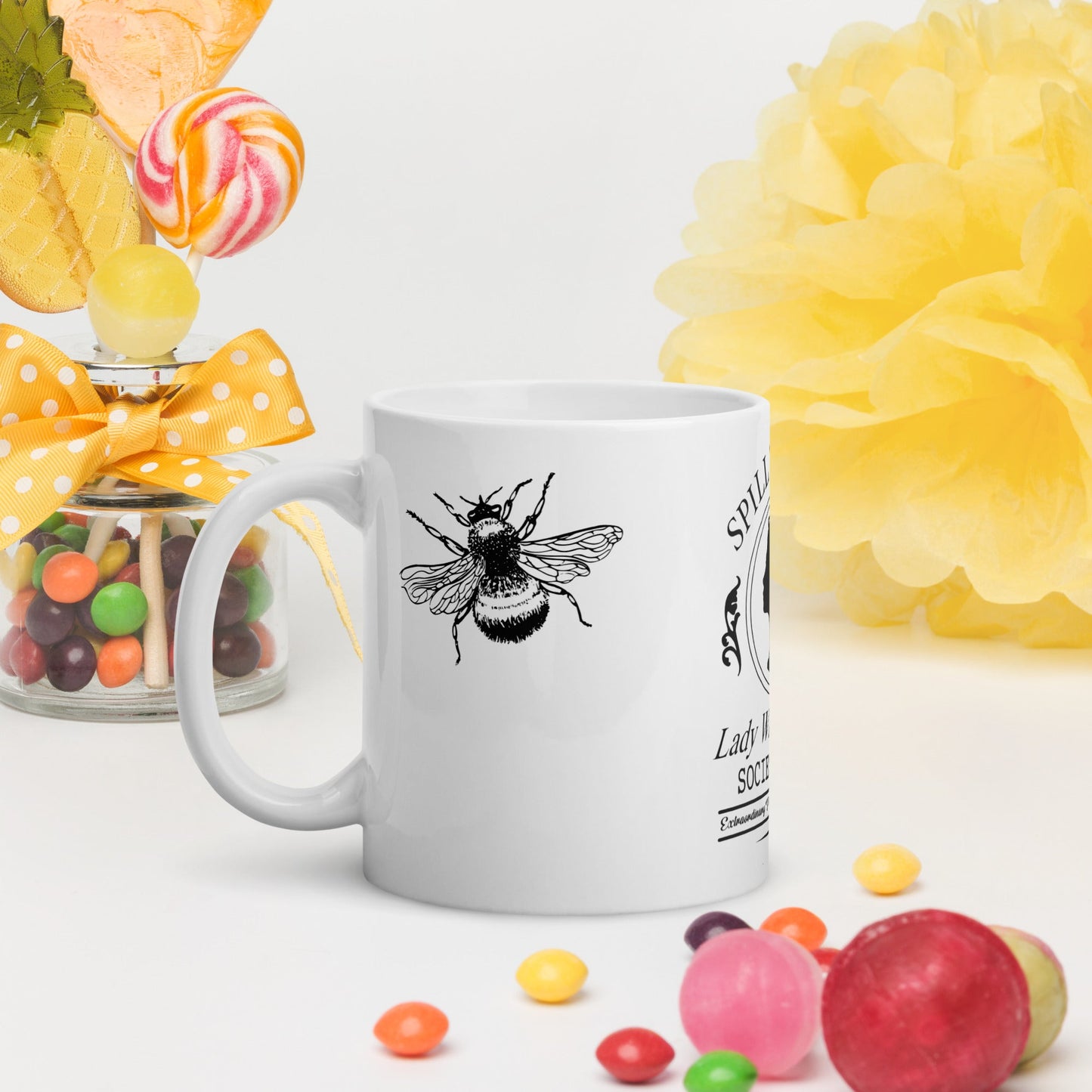 Spill The Tea Lady Whistledown White glossy mug - Awfullynerdy.co