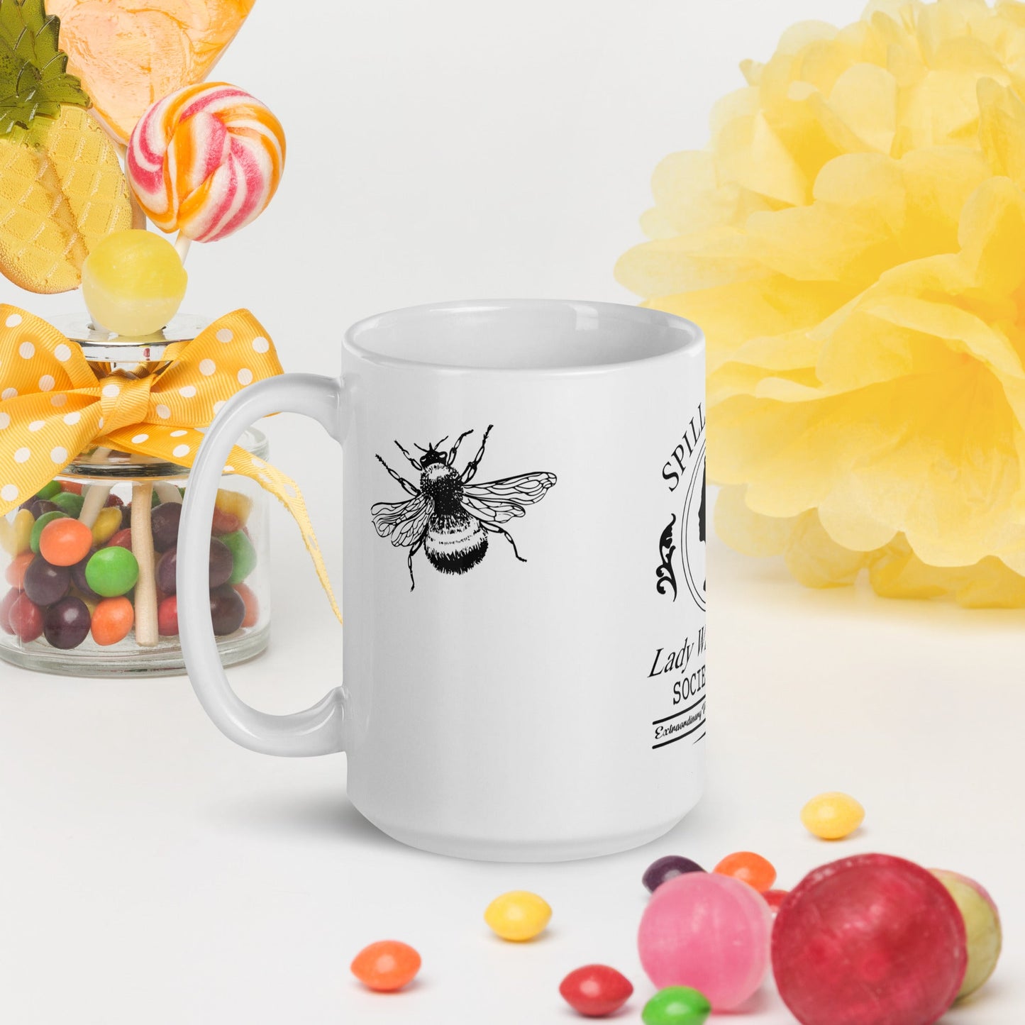 Spill The Tea Lady Whistledown White glossy mug - Awfullynerdy.co