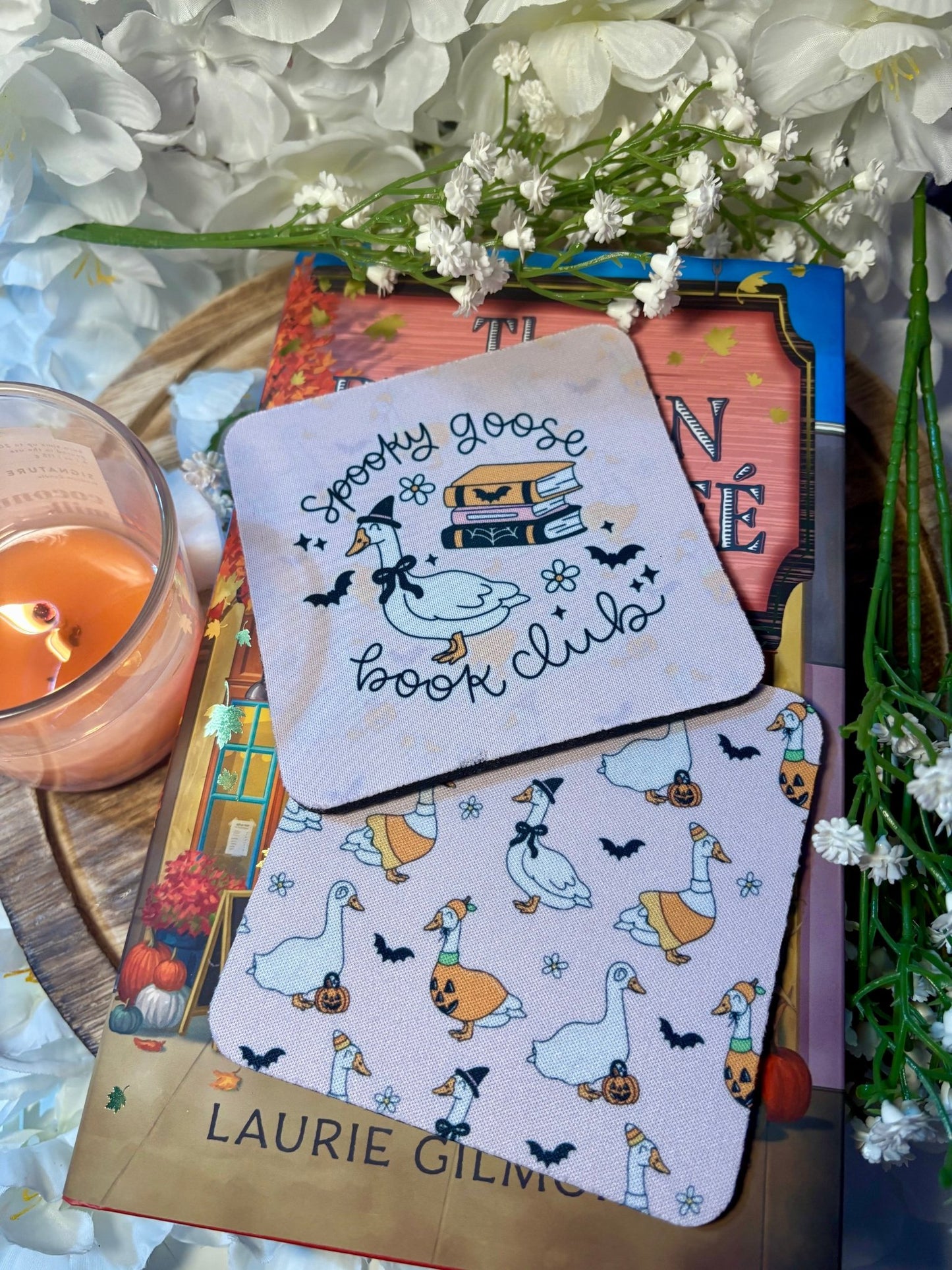 Spooky Goose Book Club Coasters - Set of 2 - Awfullynerdy.co