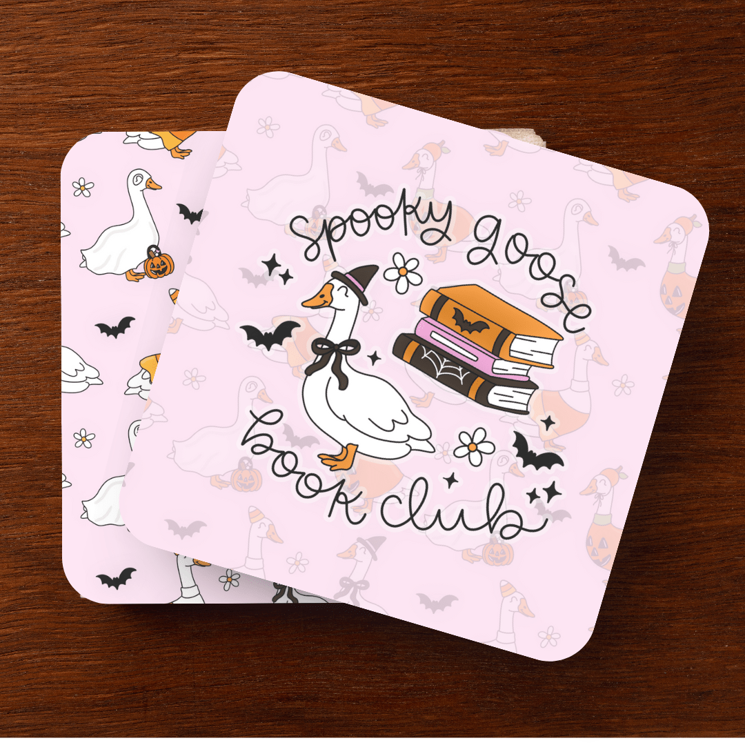 Spooky Goose Book Club Coasters - Set of 2 - Awfullynerdy.co