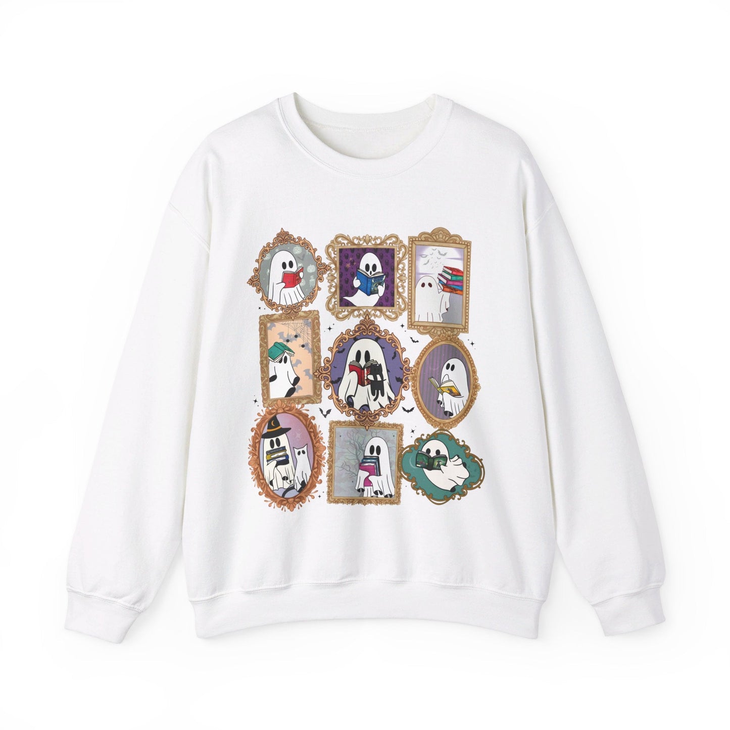 Spooky Season Ghosts Reading SJM Books Romantasy Crewneck Sweatshirt - Awfullynerdy.co