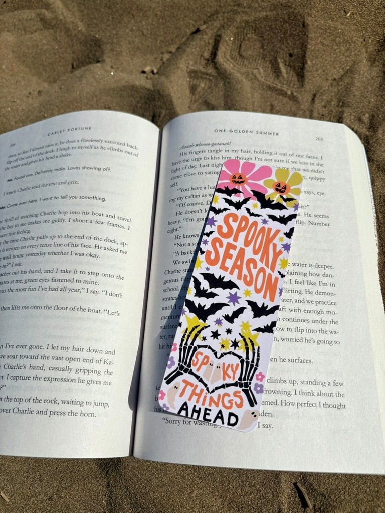 Spooky Season Spooky Things Ahead Dual - Sided Matte Cardstock Bookmark - Awfullynerdy.co