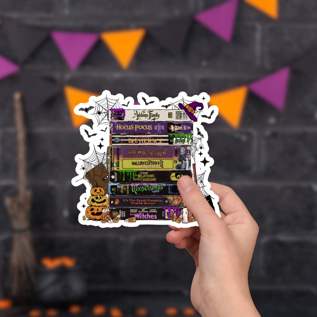 Spooky Season VHS Tapes Halloween Sticker - Awfullynerdy.co
