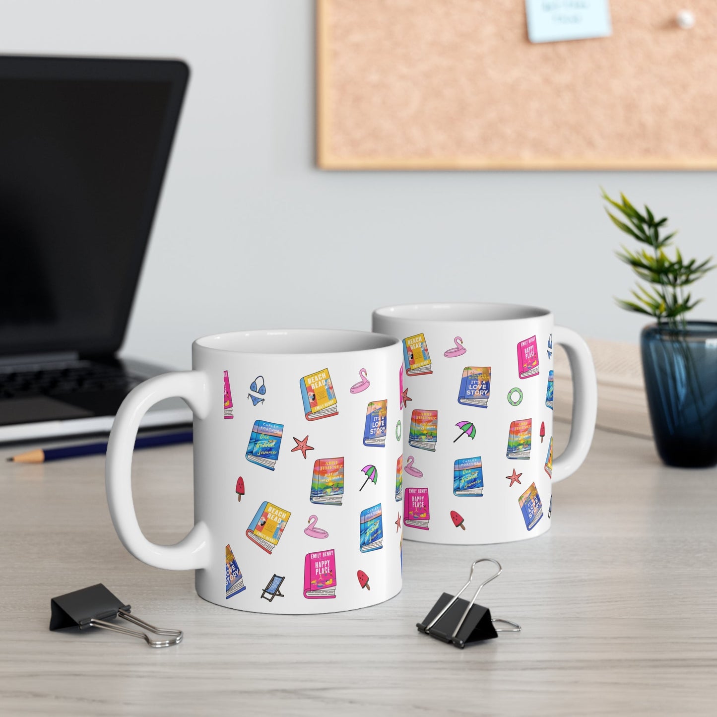 Summer Romance Books Mug – 11oz Book Lover Coffee Cup, Beach Reads Mug, Cute Romance Reader Gift, Bookish Summer Vibes - Awfullynerdy.co
