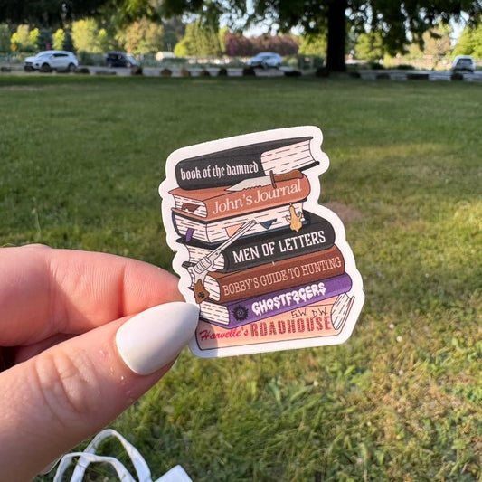 Supernatural Inspired Bookstack Matte Sticker - Awfullynerdy.co