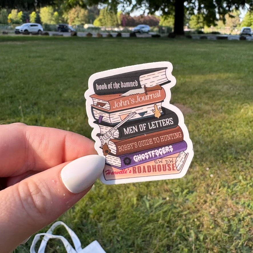 Supernatural Inspired Bookstack Matte Sticker - Awfullynerdy.co