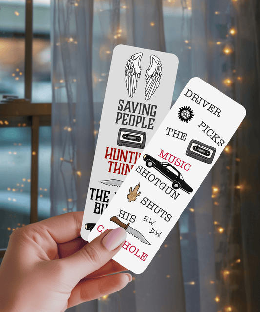 Supernatural Inspired Dual - Sided Matte Cardstock Bookmark - Awfullynerdy.co