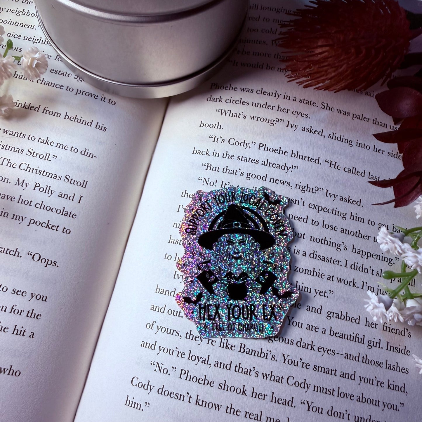 Support Your Local Coven, Hex Your Ex Crushed Gltter Sticker - Awfullynerdy.co