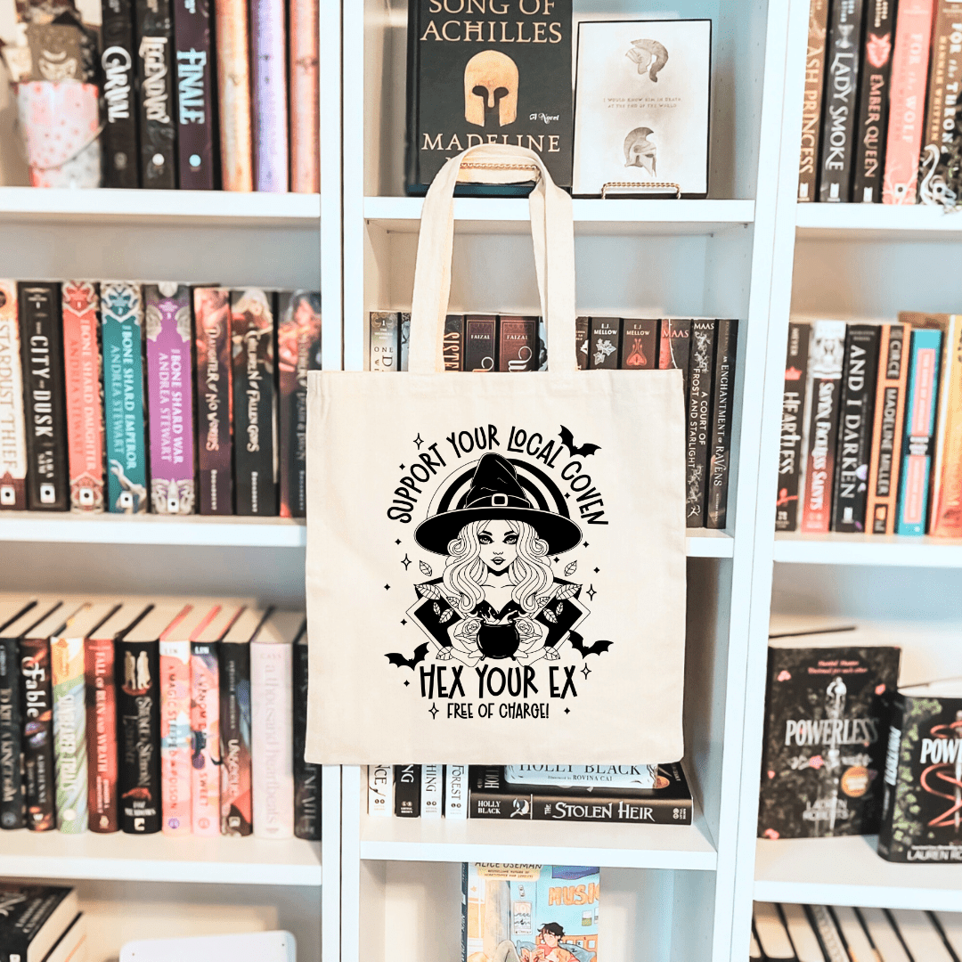 Support Your Local Coven Hex Your Ex Sublimated Canvas Tote Bag - Awfullynerdy.co