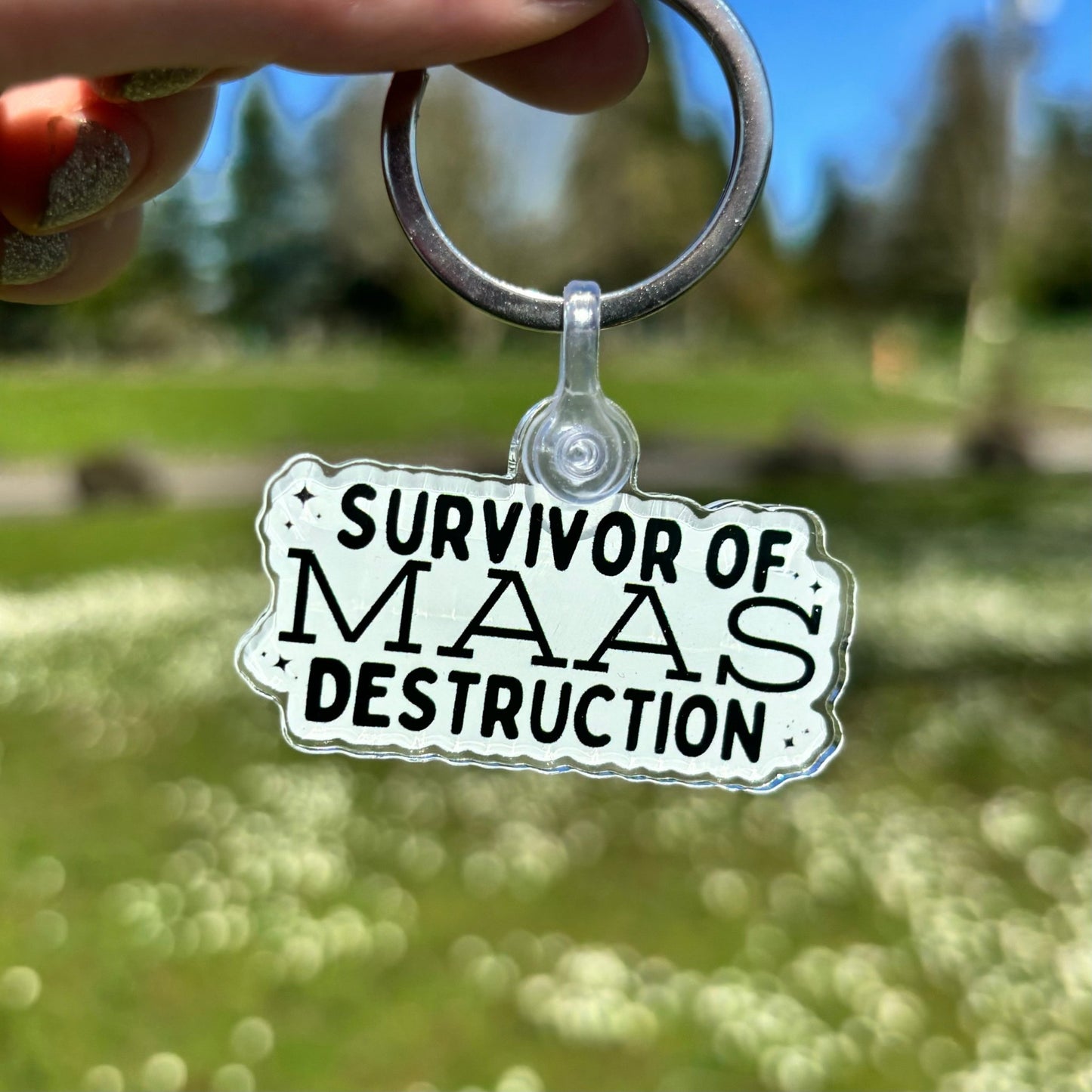 Survivor of Maas Destruction Keychain - Awfullynerdy.co