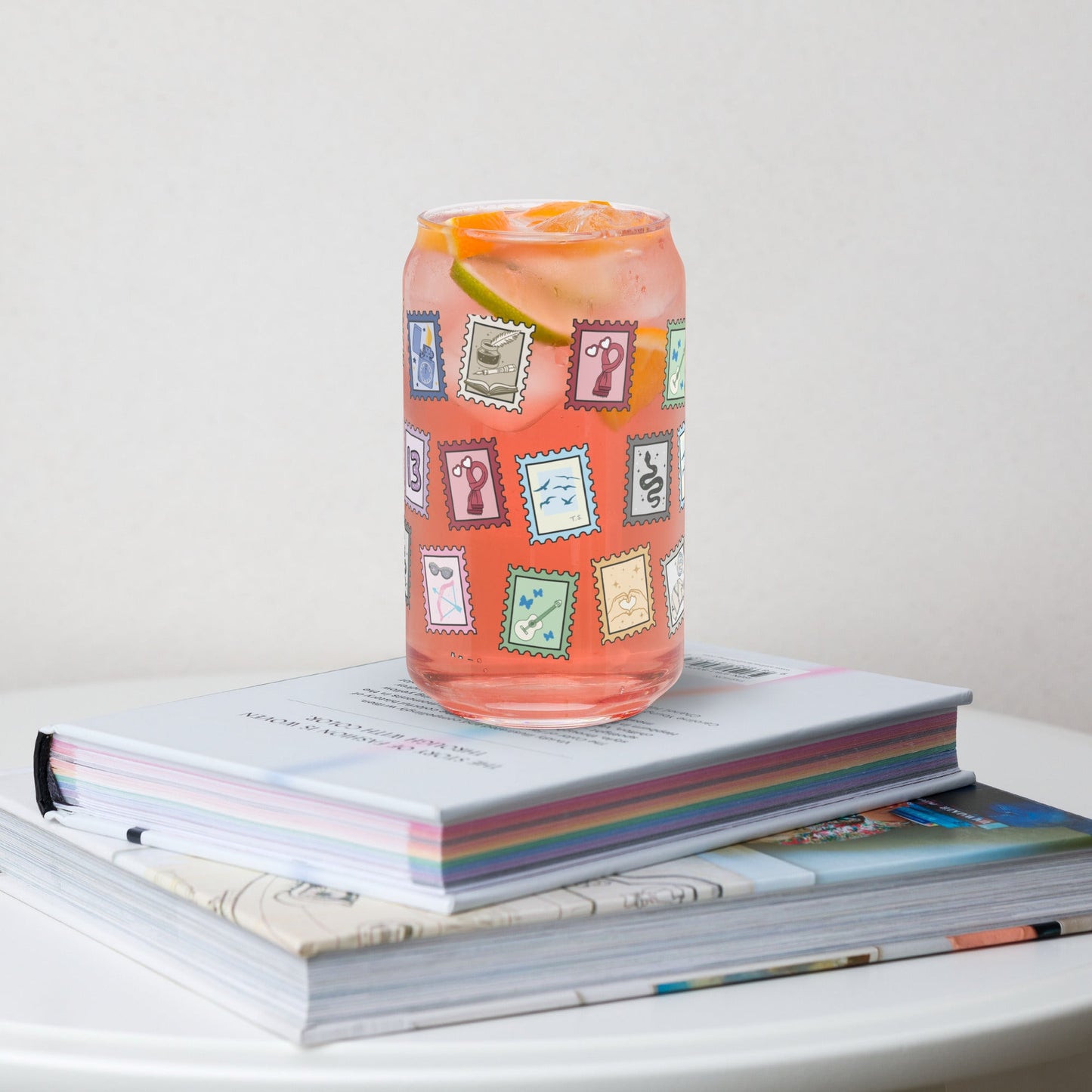 Swiftie Stamps Can-shaped glass - Awfullynerdy.co