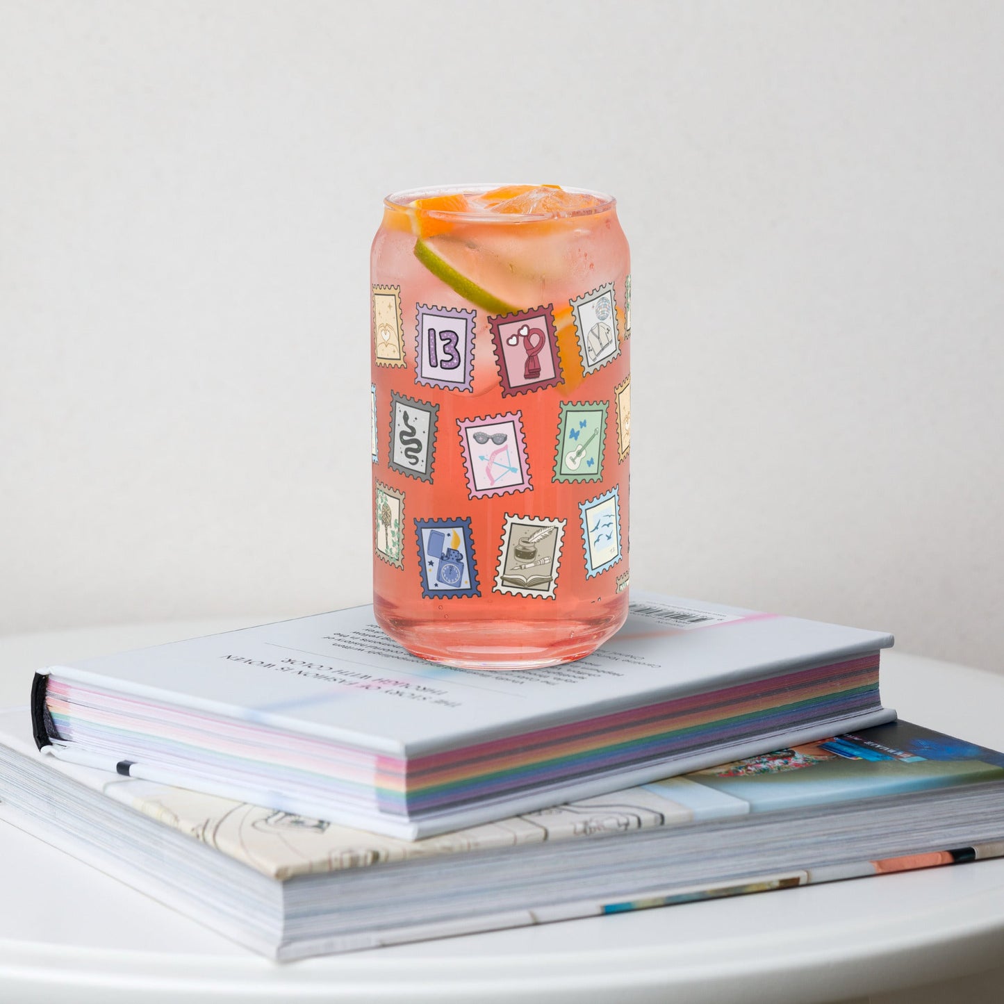 Swiftie Stamps Can-shaped glass - Awfullynerdy.co
