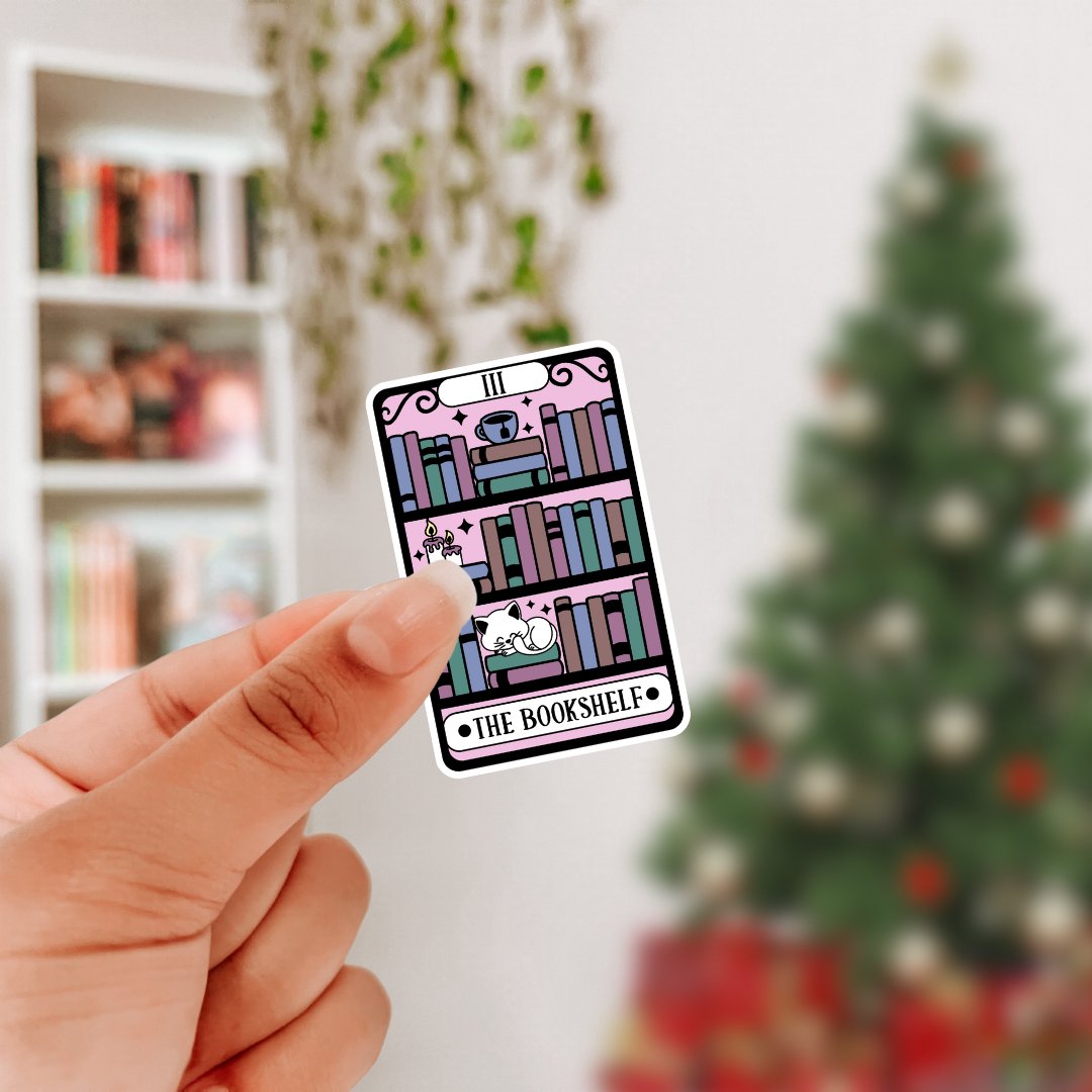 The Bookshelf Tarot Card Sticker - Awfullynerdy.co