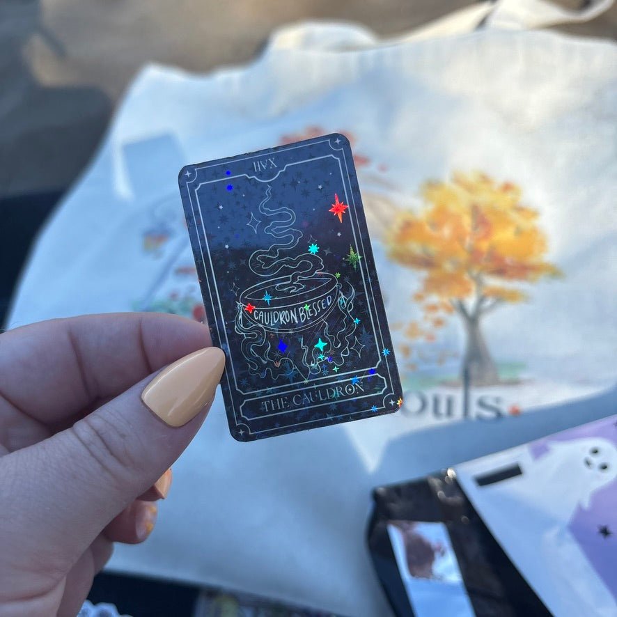 The Cauldron Tarot Card Holographic Sticker - Awfullynerdy.co