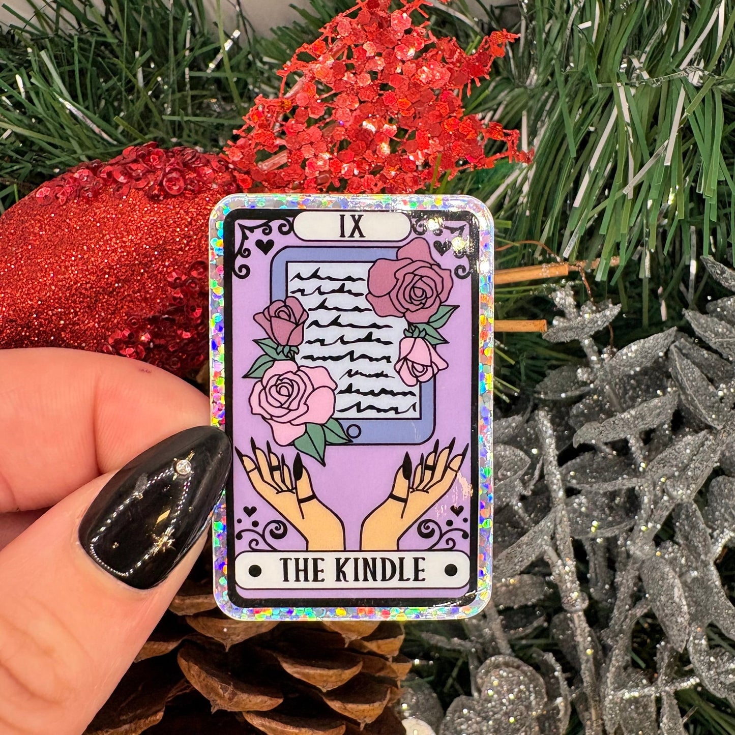 The Kindle Tarot Card Glitter Sticker - Awfullynerdy.co