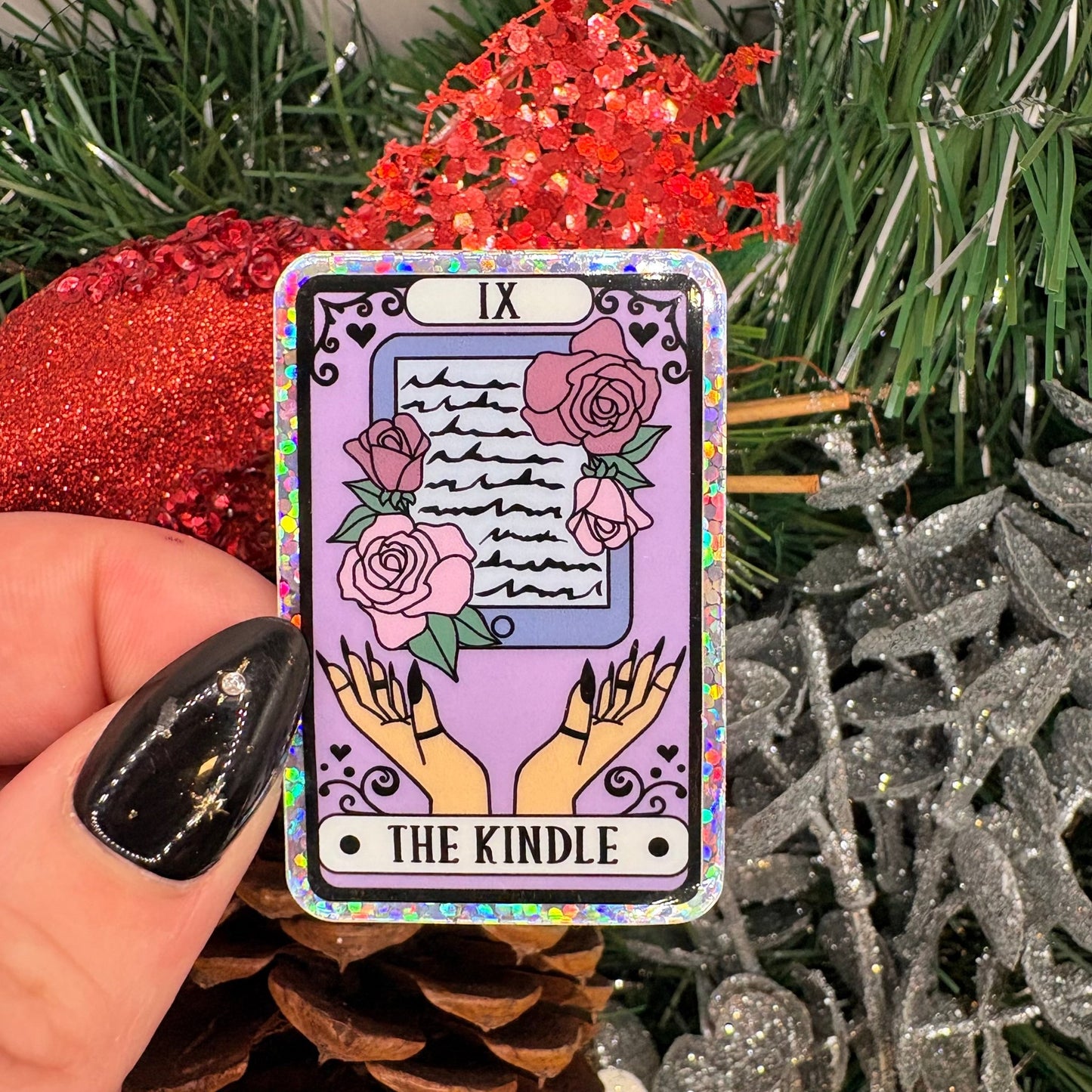The Kindle Tarot Card Glitter Sticker - Awfullynerdy.co