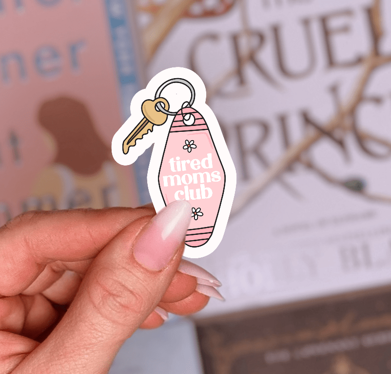 Tired Mom Club Keychain Sticker - Awfullynerdy.co