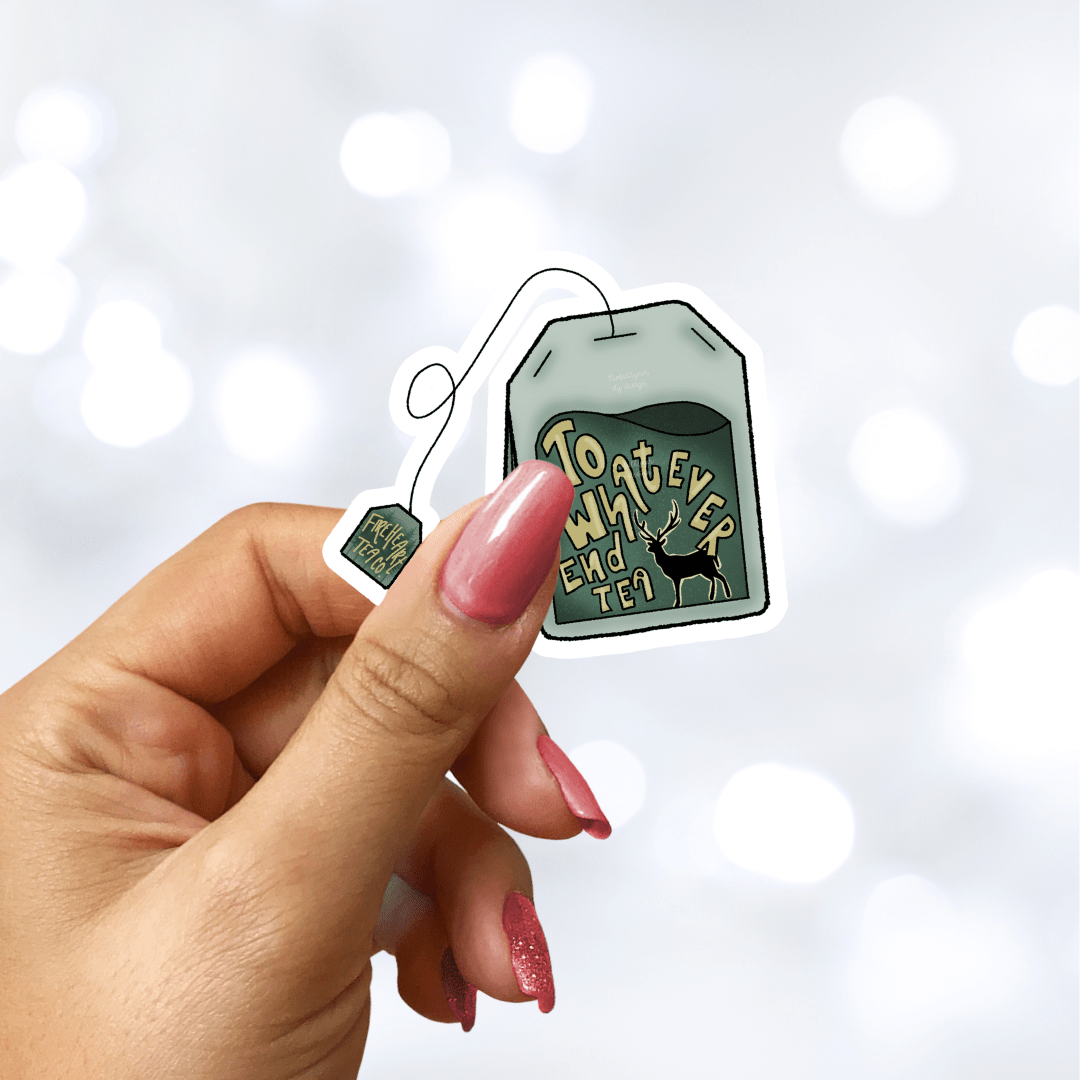 To Whatever End Tea Sparkle Star Sticker - Awfullynerdy.co
