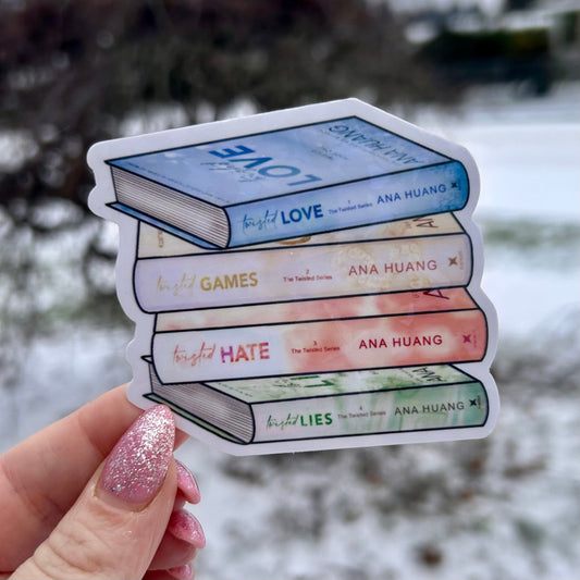 Twisted Book Series Stack Sticker - Awfullynerdy.co