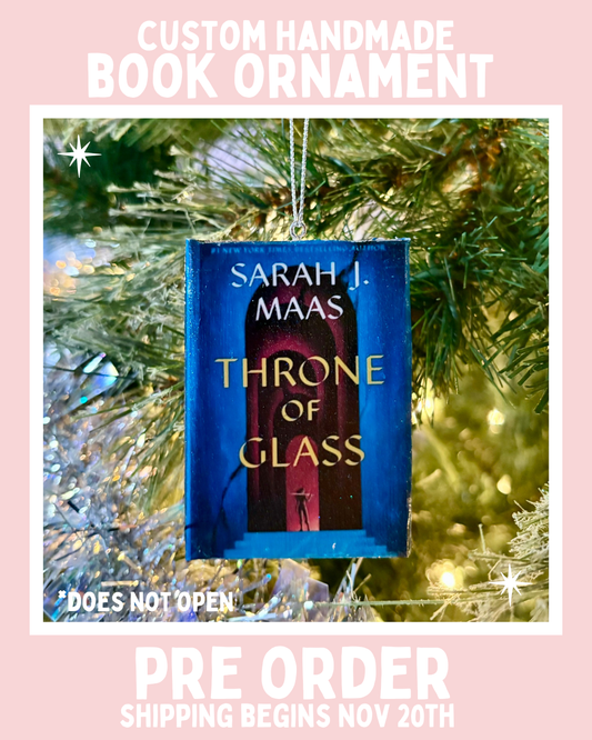 PRE-ORDER Handmade Book Ornament – Sparkle Finish Bookish Christmas Decor
