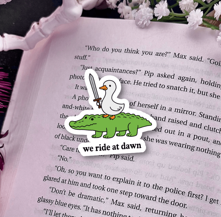 We Ride at Dawn Laminated Sticker - Awfullynerdy.co